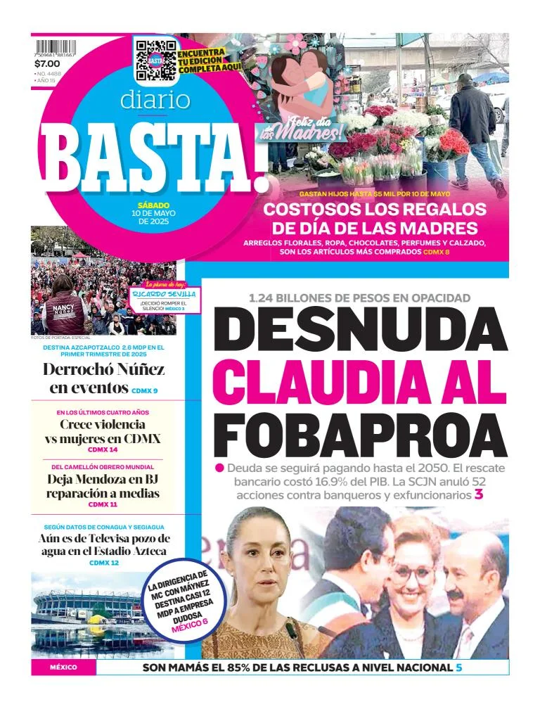 Portada de Basta del sábado, 10 de mayo de 2025