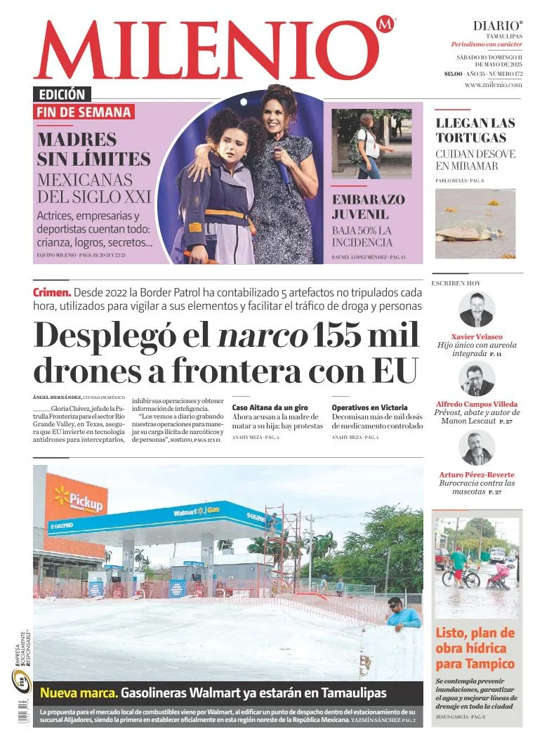 Portada de Milenio Tamaulipas del sábado, 10 de mayo de 2025