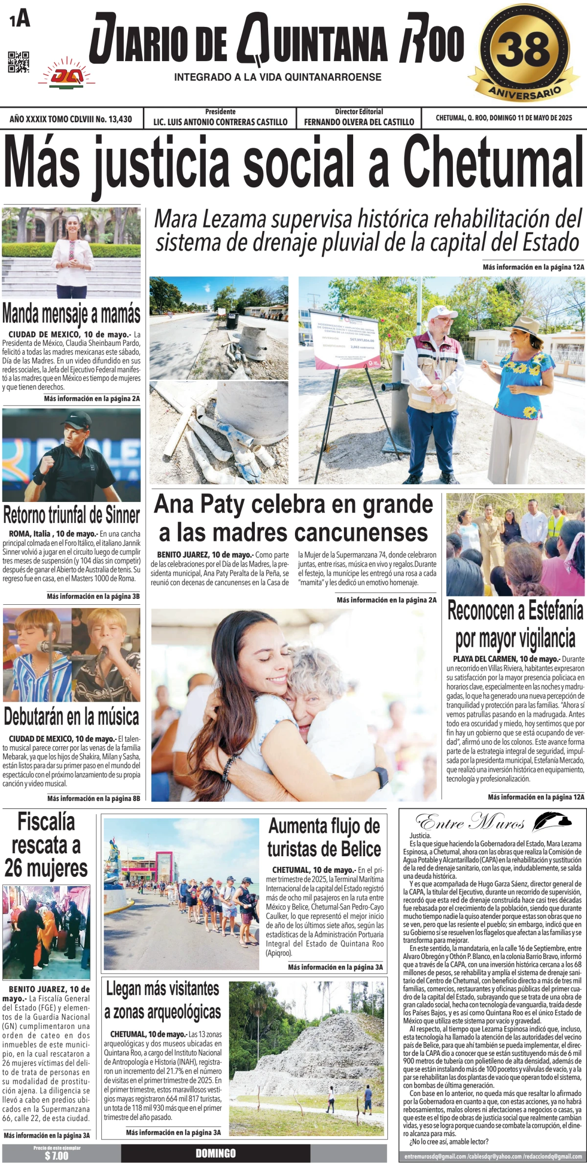 Portada de Diario de Quintana Roo (portada)
