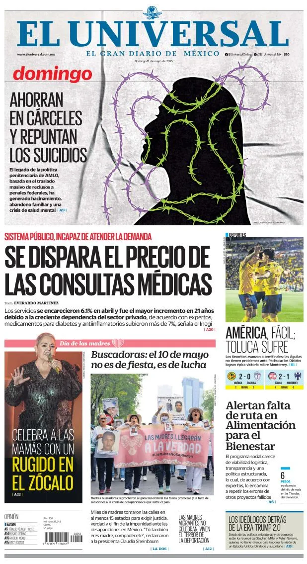 Portada de El Universal
