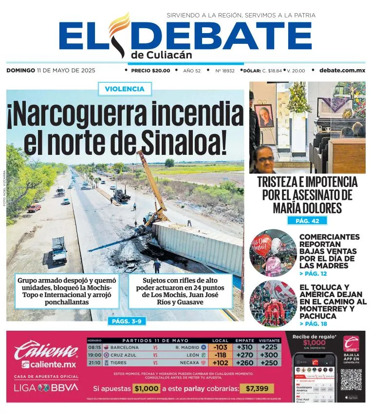 Portada de El Debate de Culiacan
