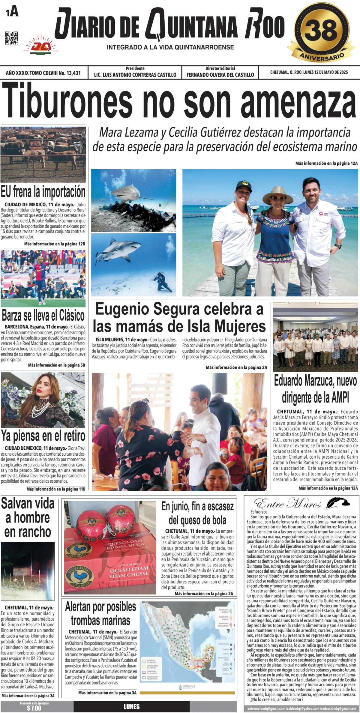 Portada de Diario de Quintana Roo (portada)