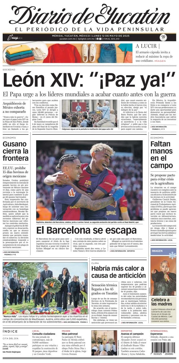 Portada de Diario de Yucatán