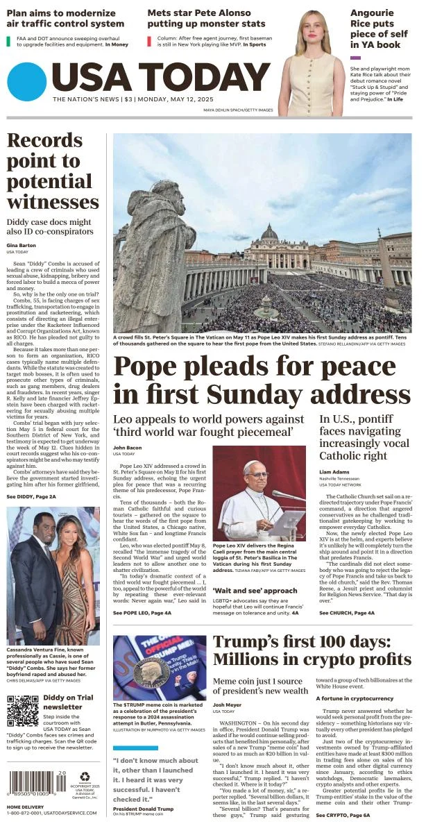 Portada de Usa Today