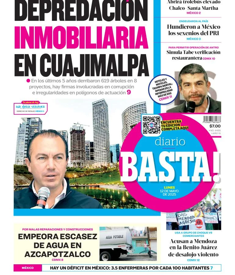 Portada de Basta del lunes, 12 de mayo de 2025