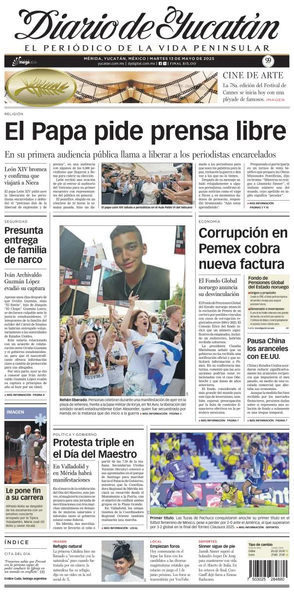 Portada de Diario de Yucatán