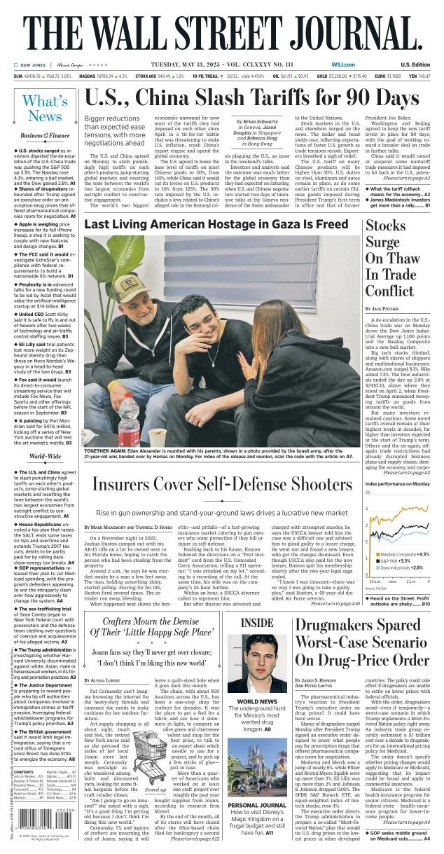 Portada de The Wall Street Journal