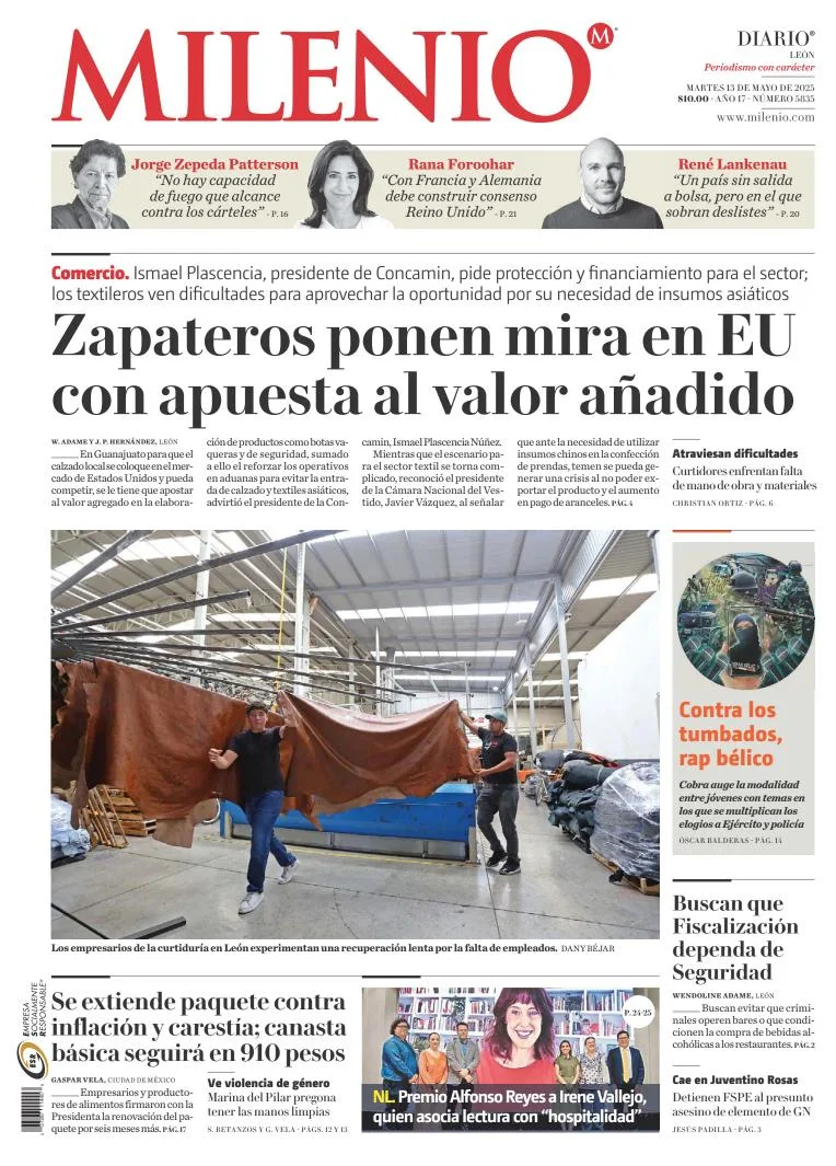 Portada de Milenio Leon del martes, 13 de mayo de 2025