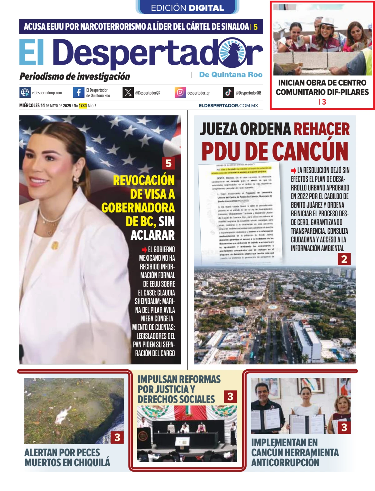 Portada de El Despertador de Quintana Roo