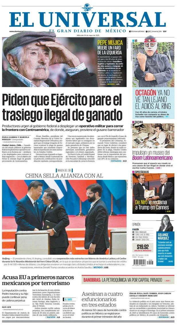 Portada de El Universal