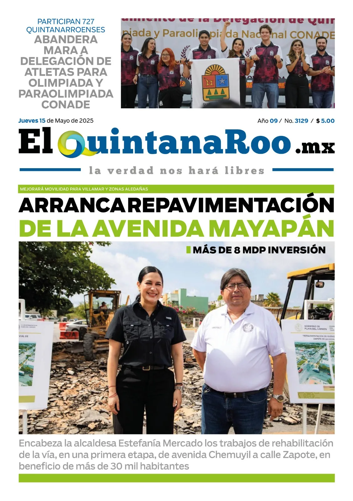 Portada de El Quintana Roo (portada)