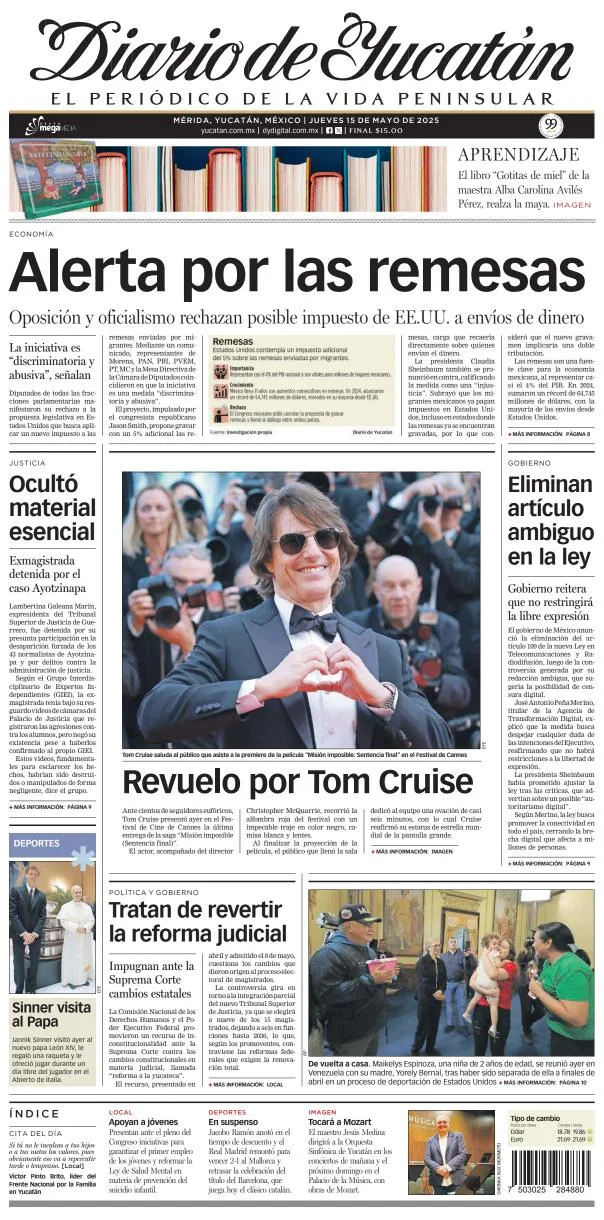 Portada de Diario de Yucatán