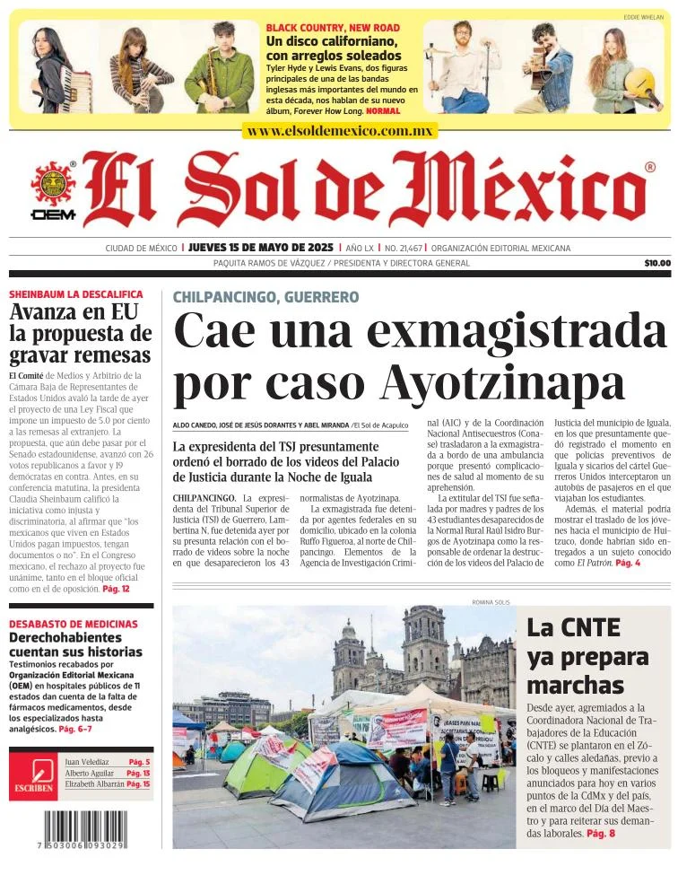 Portada de El Sol de Mexico