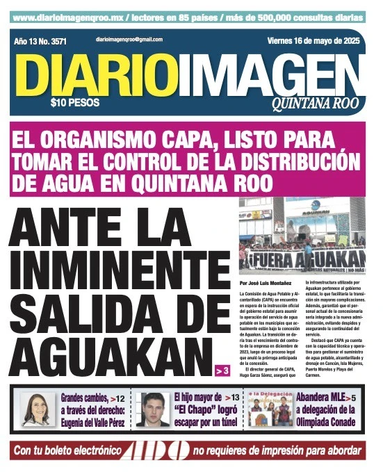 Portada de Diario Imagen Quintana Roo