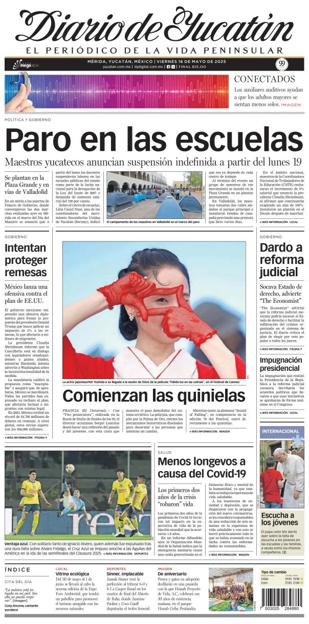 Portada de Diario de Yucatán