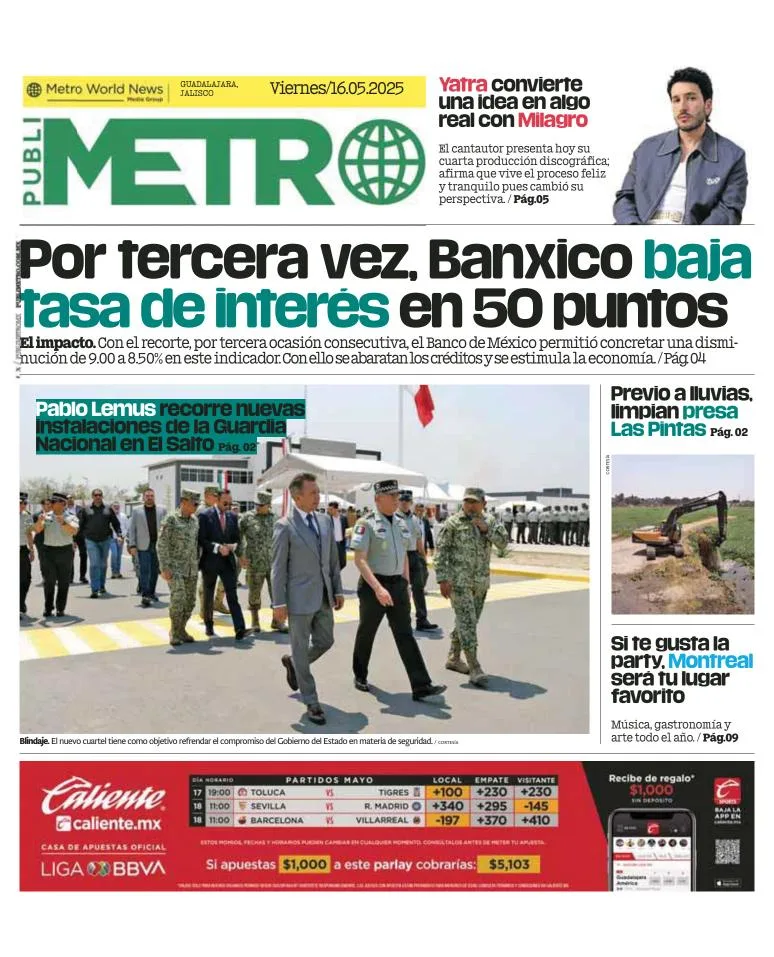 Portada de Publimetro Guadalajara