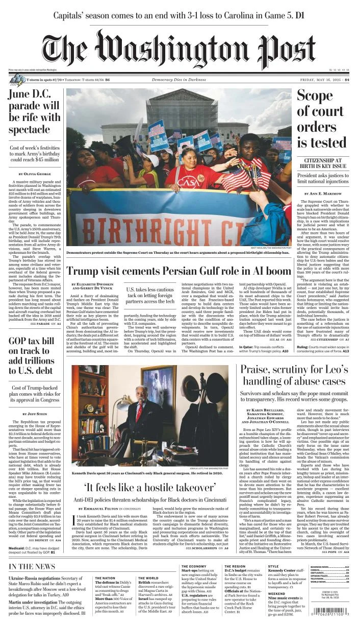 Portada de The Washington Post