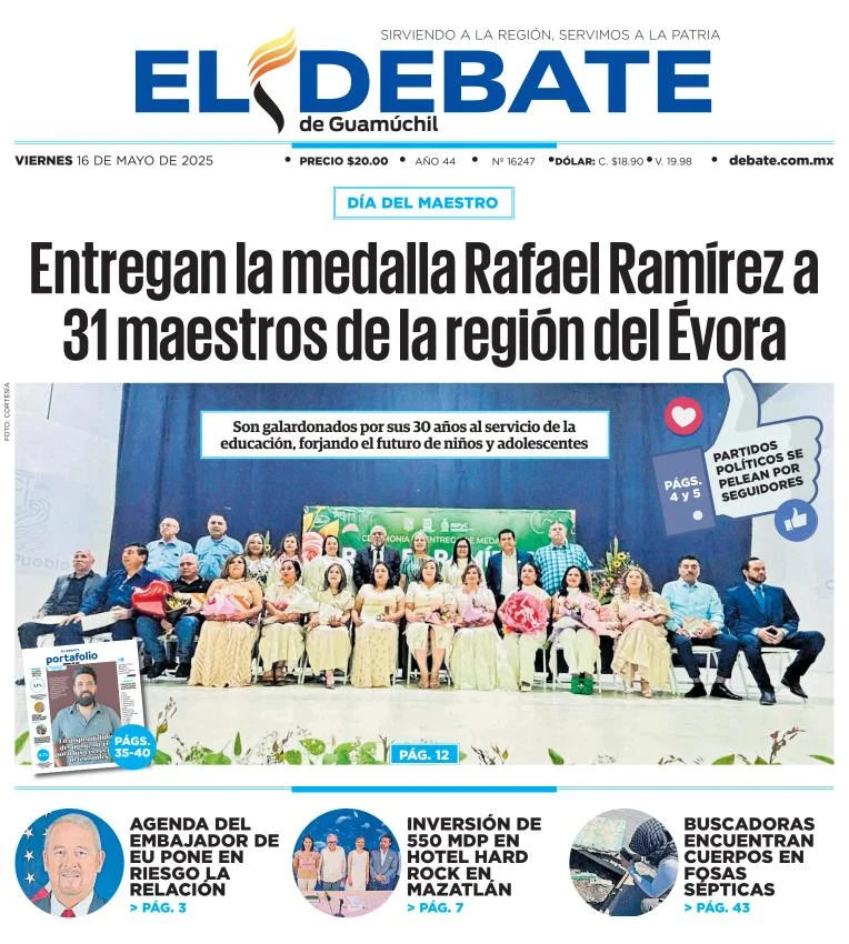 Portada de El Debate de Guamuchil