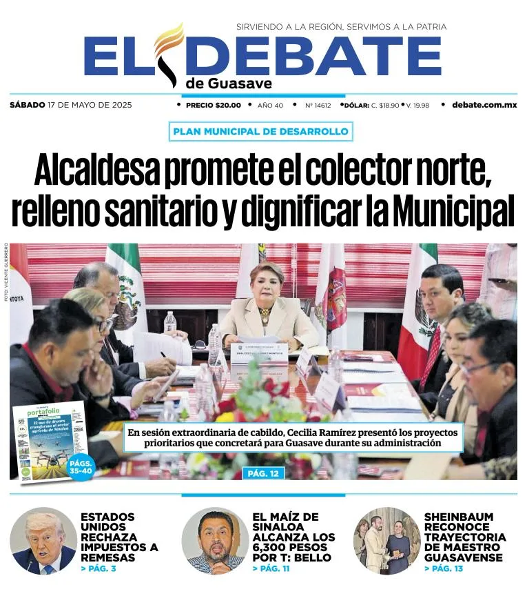 Portada de El Debate de Guasave