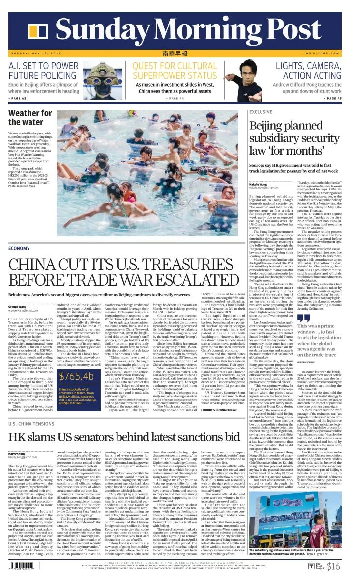 Portada de South China Morning Post