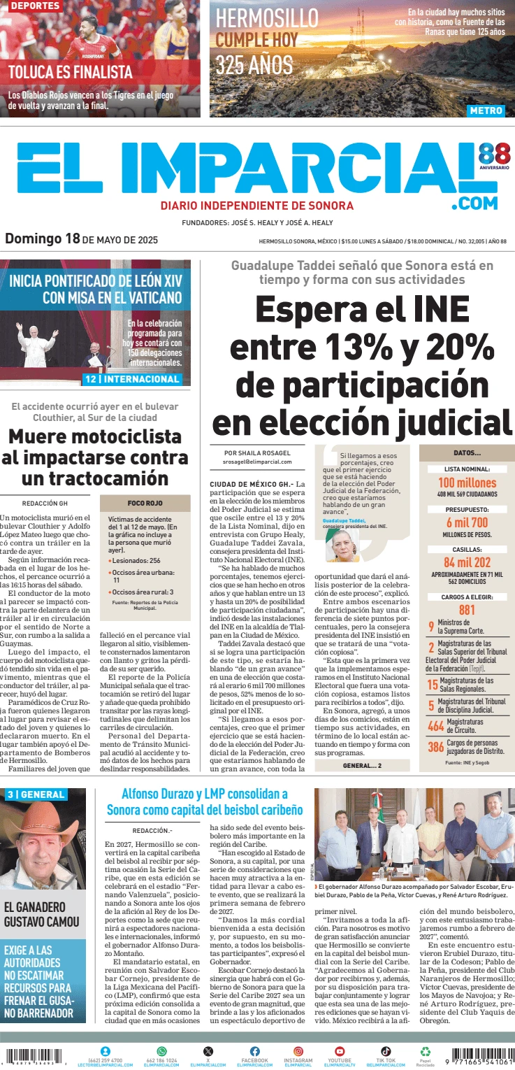 Portada de El Imparcial
