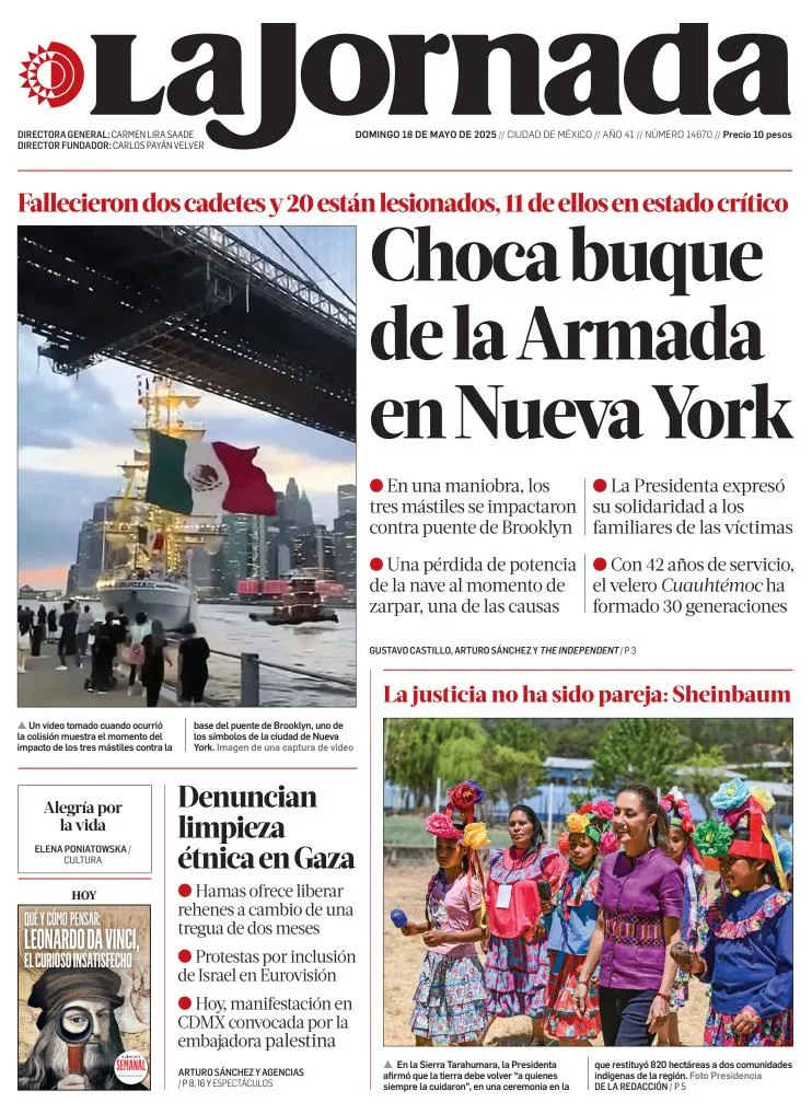 Portada de La Jornada
