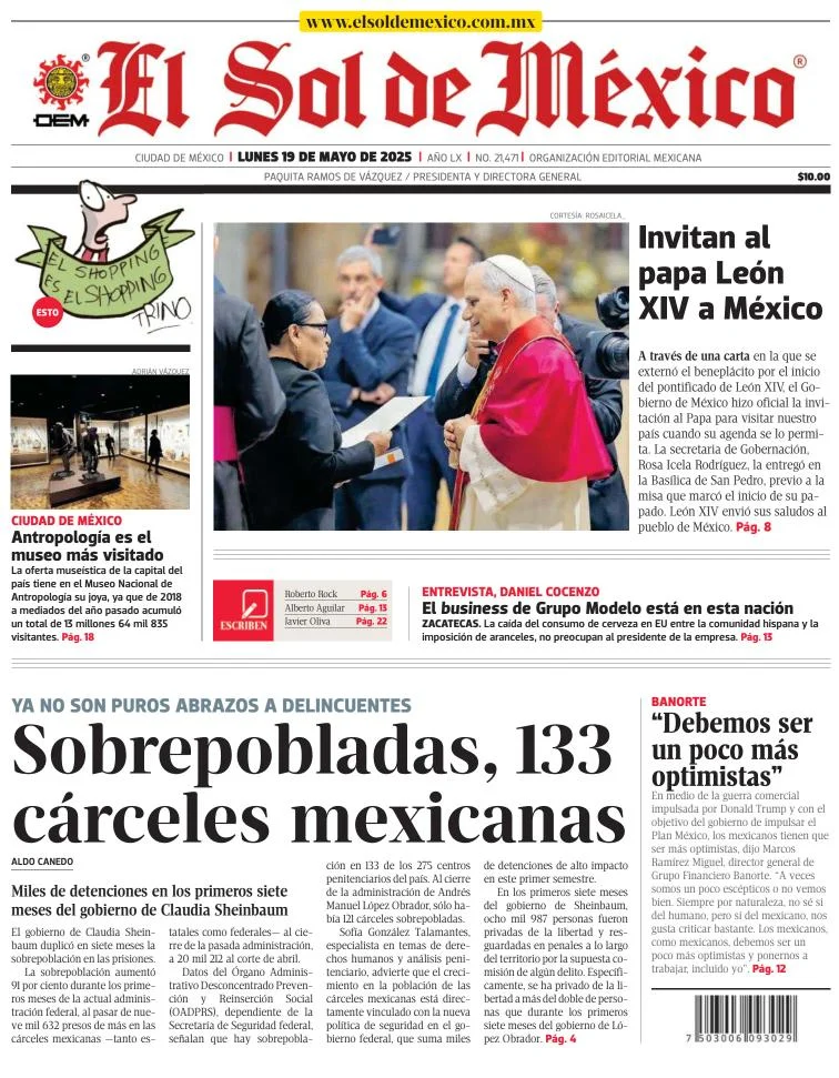 Portada de El Sol de Mexico