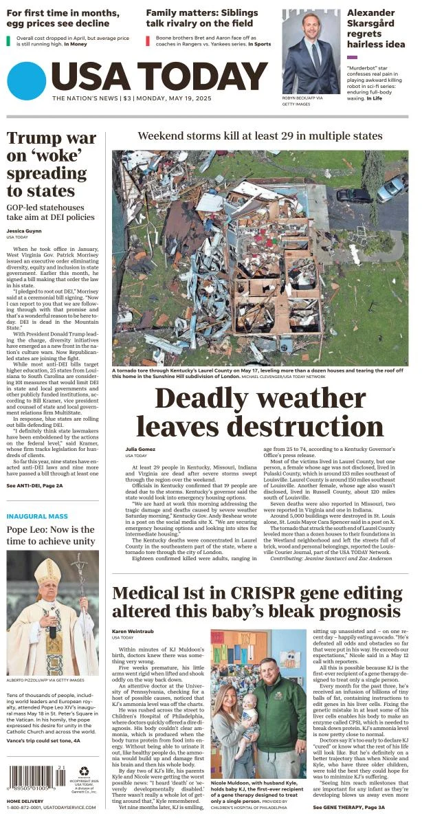 Portada de Usa Today