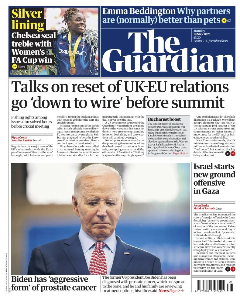 Portada de The Guardian (reino Unido)