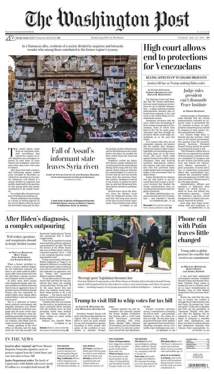 Portada de The Washington Post