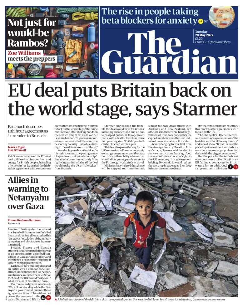 Portada de The Guardian (reino Unido)