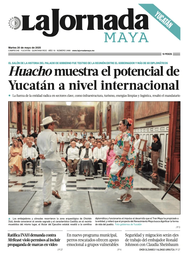 Portada de La Jornada Maya Yucatán del martes, 20 de mayo de 2025