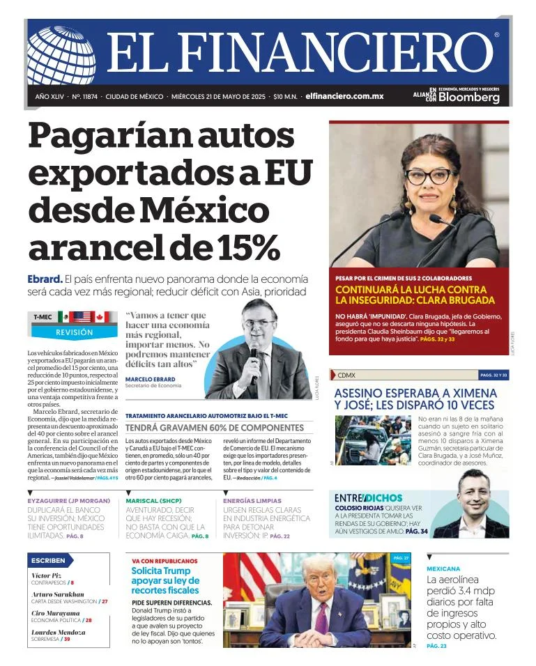 Portada de El Financiero