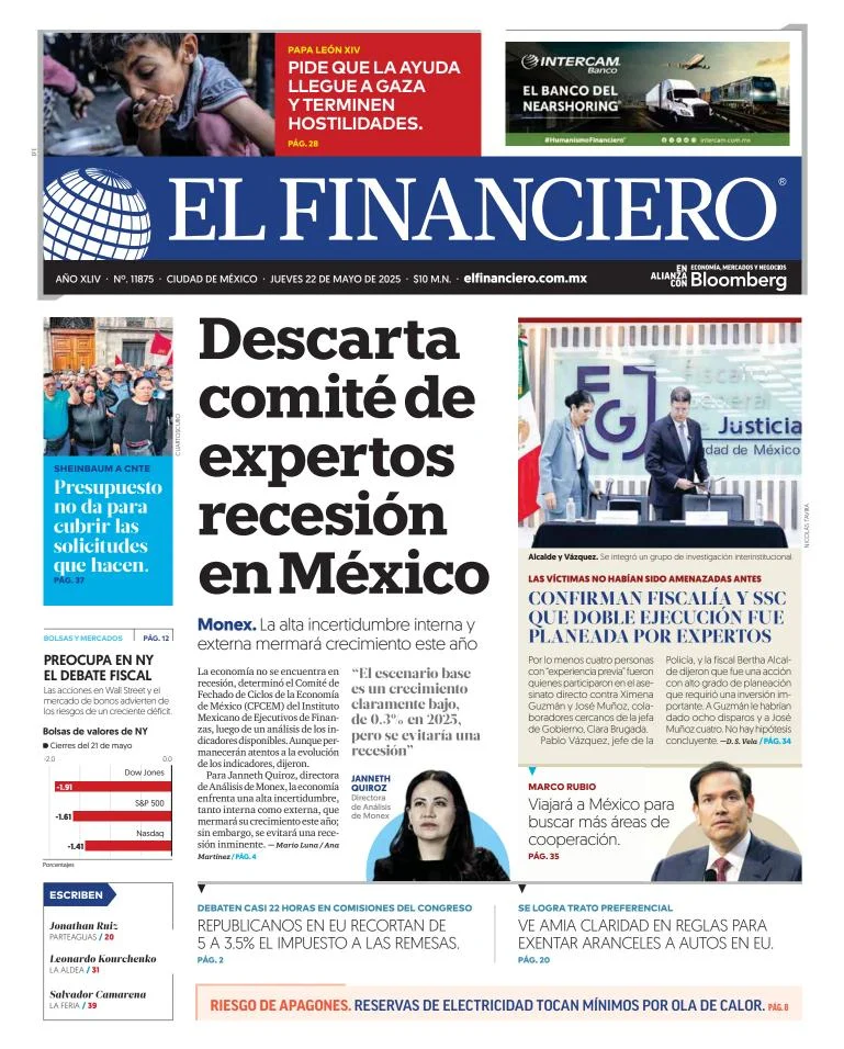 Portada de El Financiero