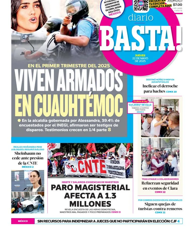 Portada de Basta del jueves, 22 de mayo de 2025