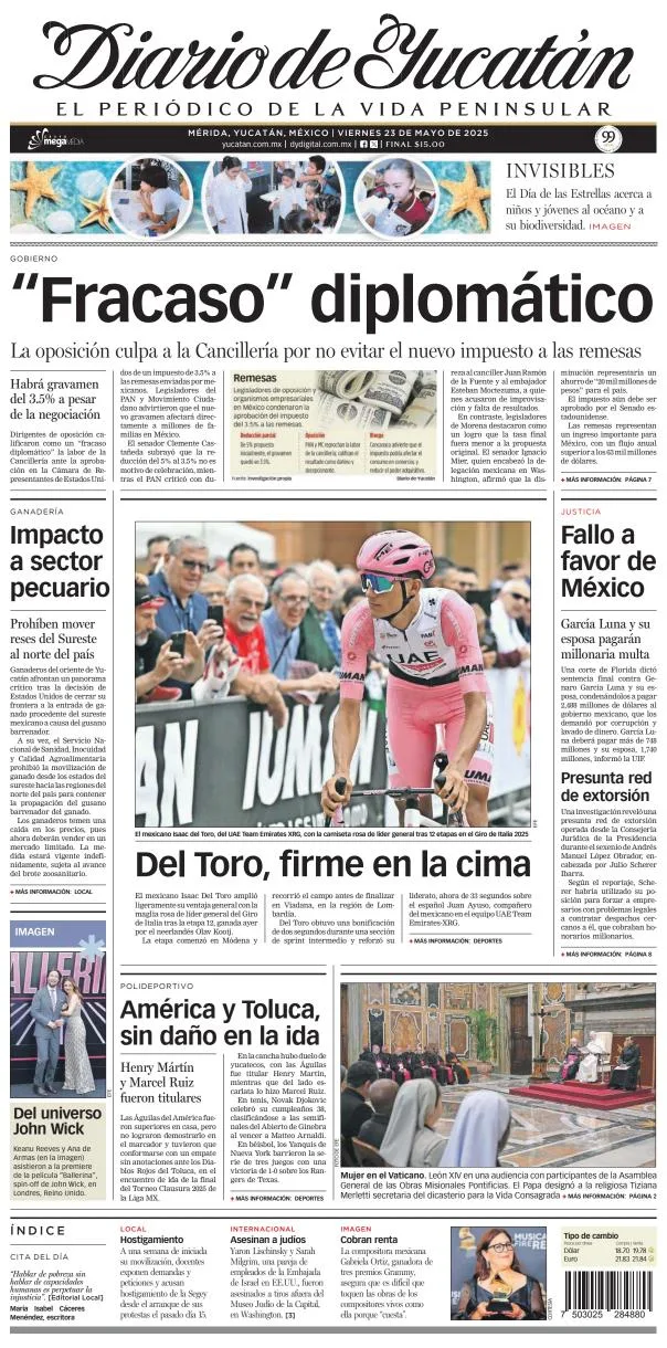Portada de Diario de Yucatán