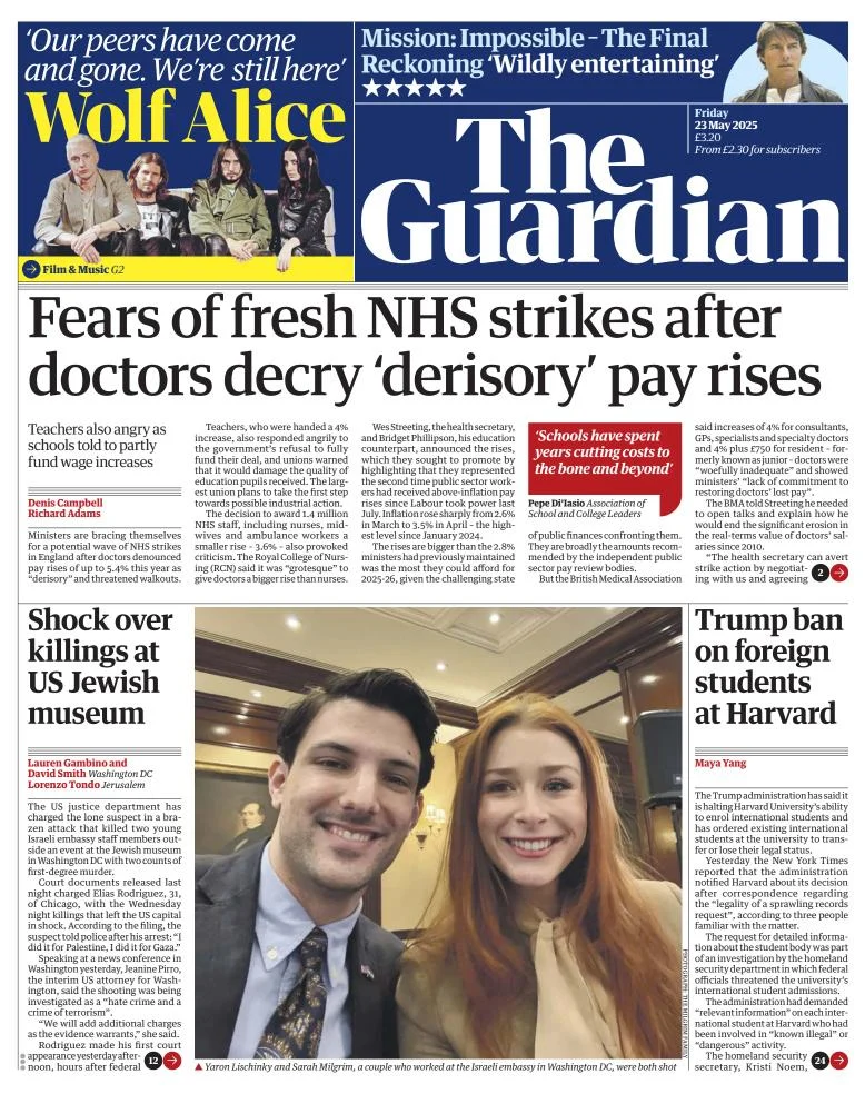 Portada de The Guardian (reino Unido)
