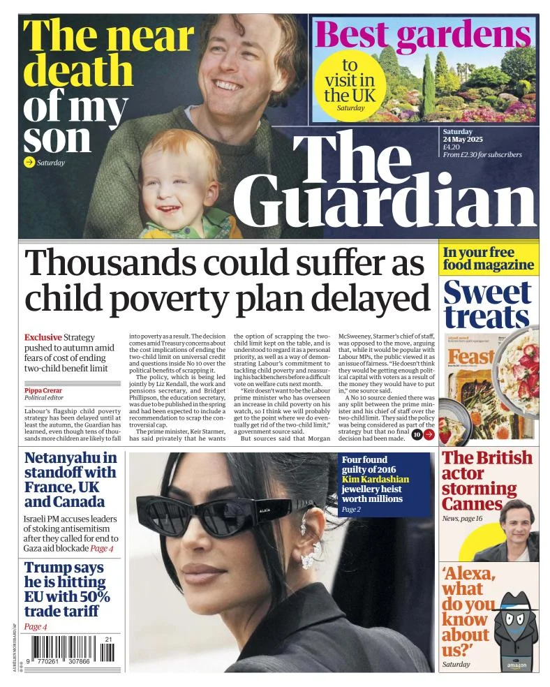 Portada de The Guardian (reino Unido)
