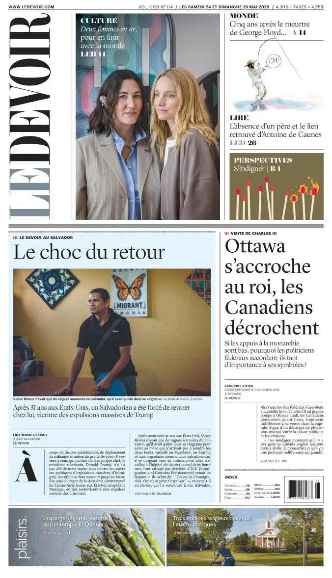 Portada de Le Devoir