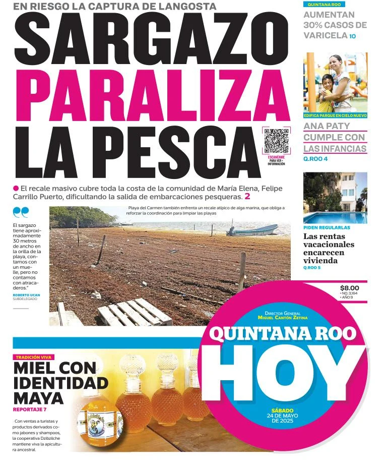 Portada de Quintana Roo Hoy del sábado, 24 de mayo de 2025