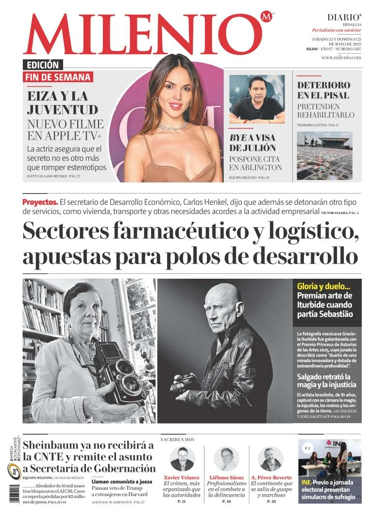 Portada de Milenio Hidalgo del sábado, 24 de mayo de 2025