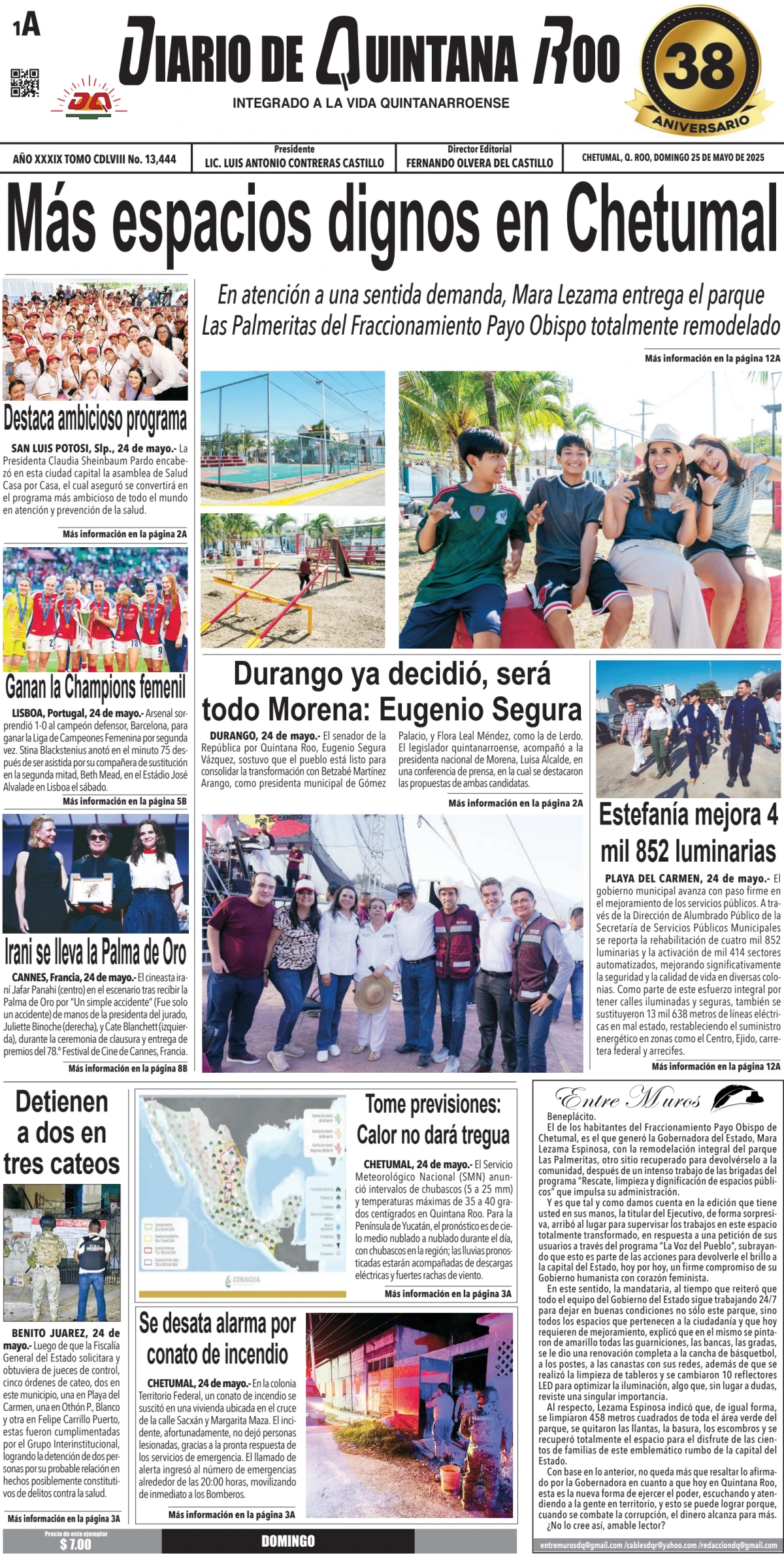 Portada de Diario de Quintana Roo (portada)