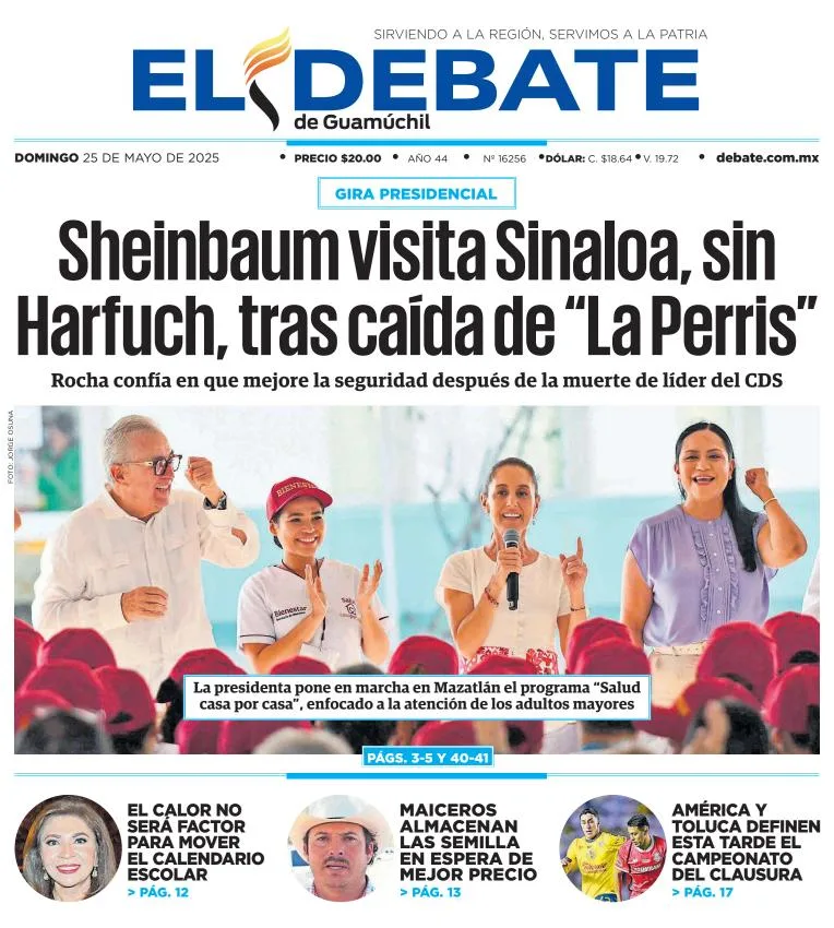 Portada de El Debate de Guamuchil