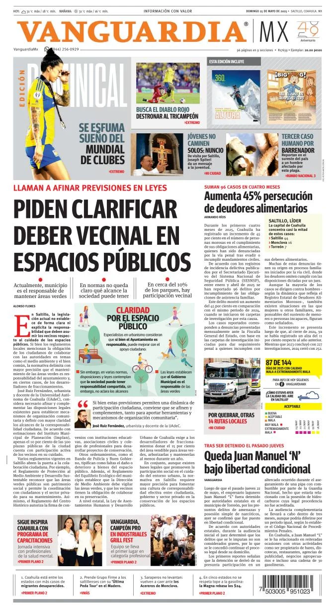 Portada de Vanguardia