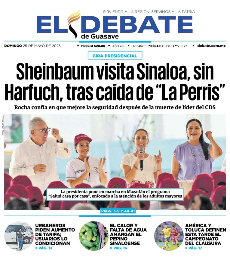 Portada de El Debate de Guasave