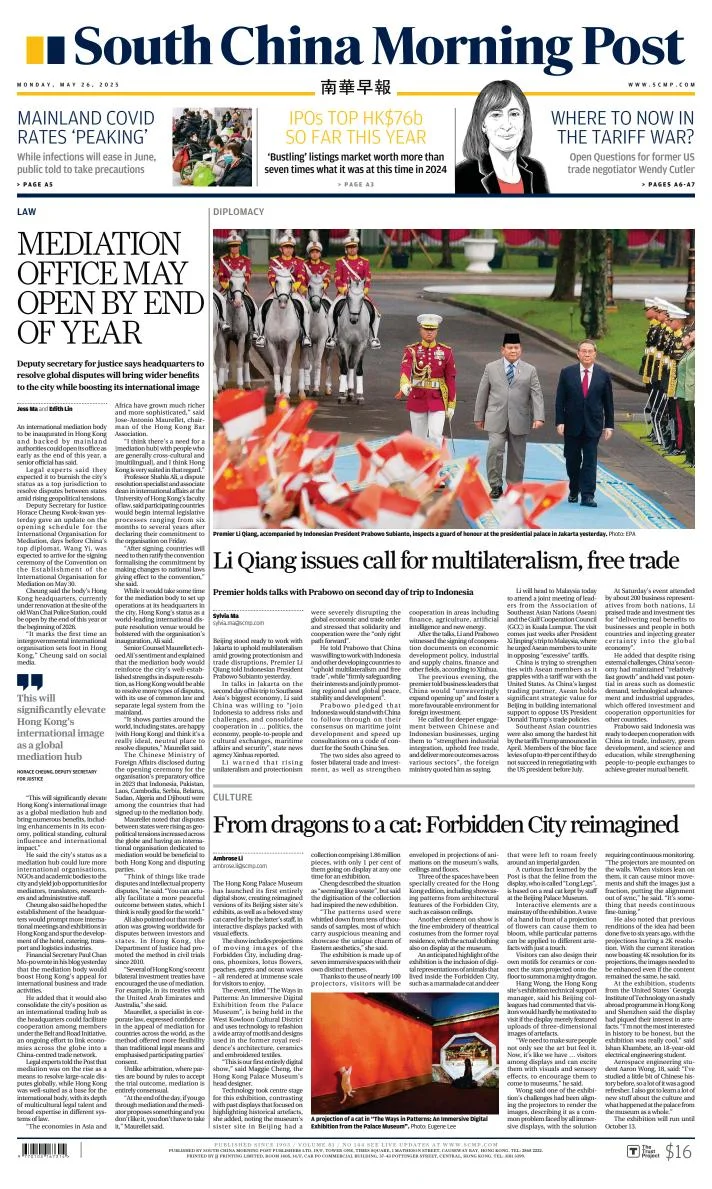 Portada de South China Morning Post