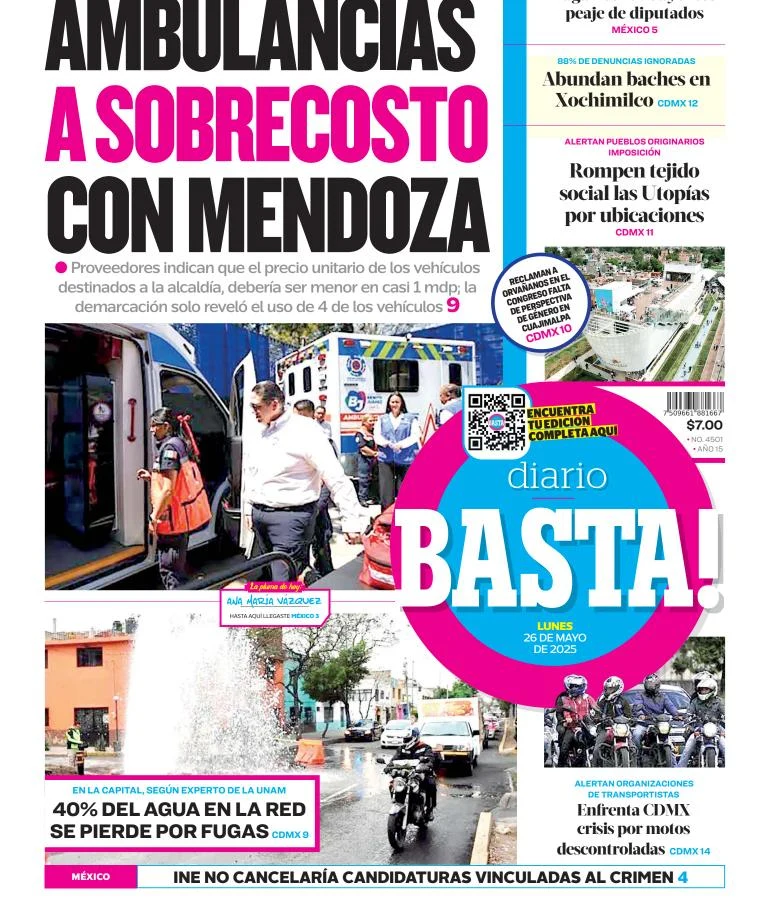 Portada de Basta del lunes, 26 de mayo de 2025