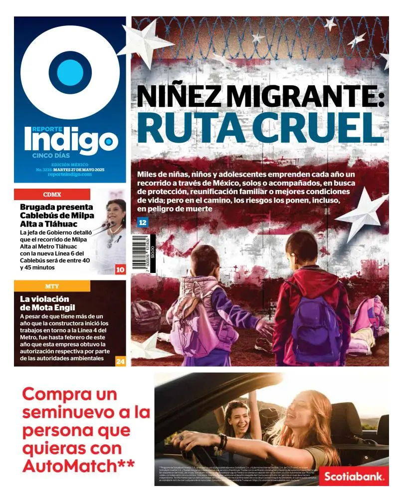 Portada de Reporte Indigo del martes, 27 de mayo de 2025