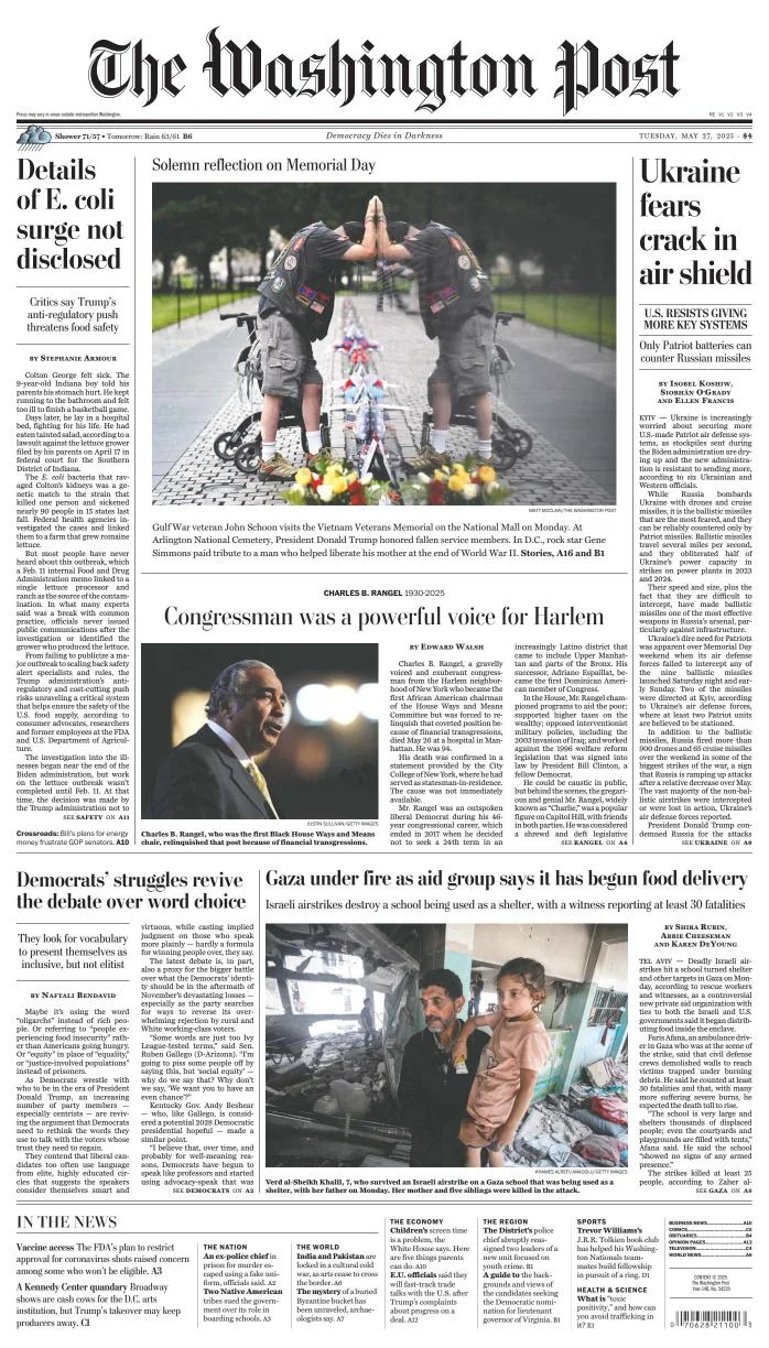 Portada de The Washington Post del martes, 27 de mayo de 2025