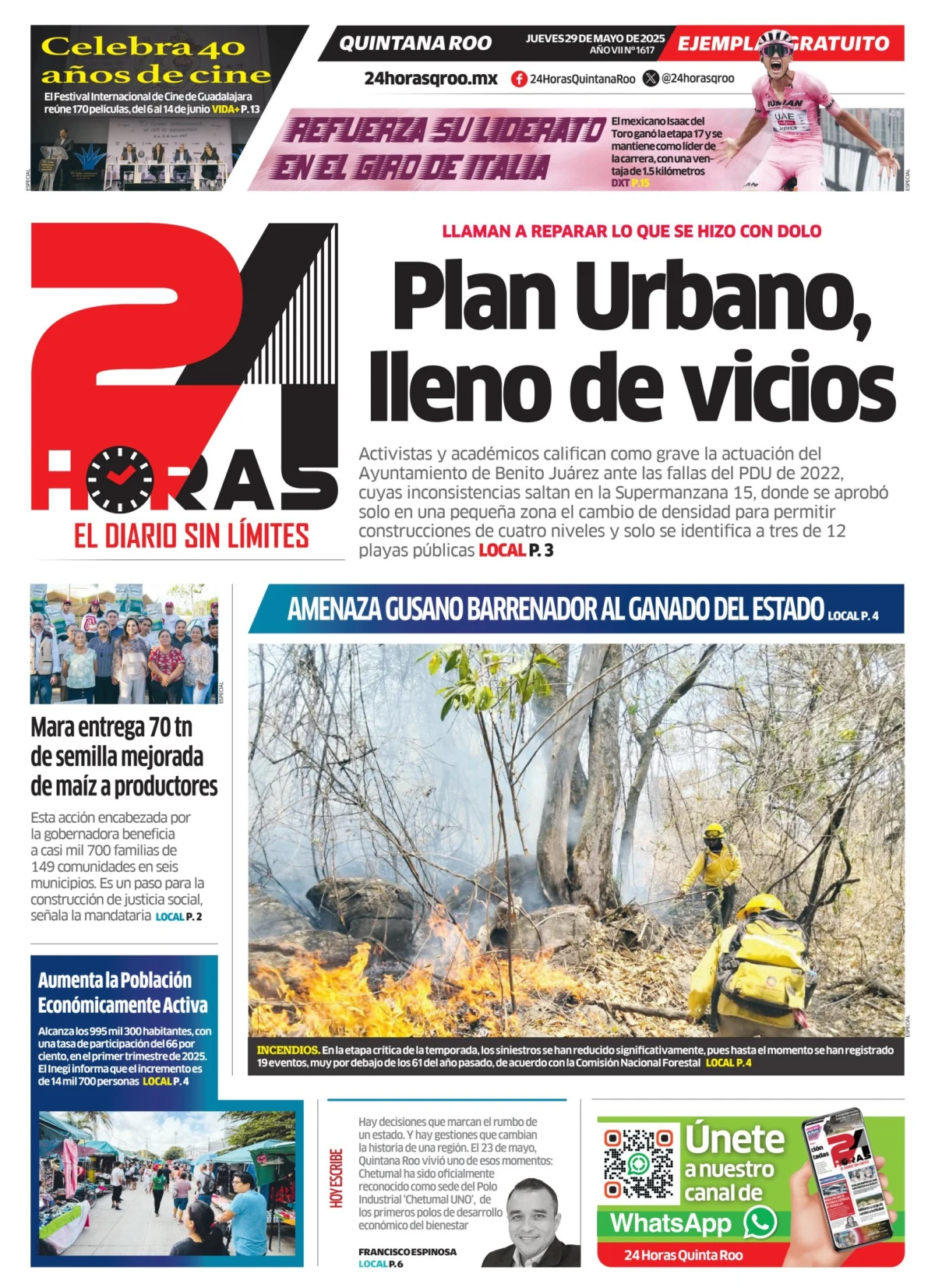 Portada de 24 Horas Quintana Roo